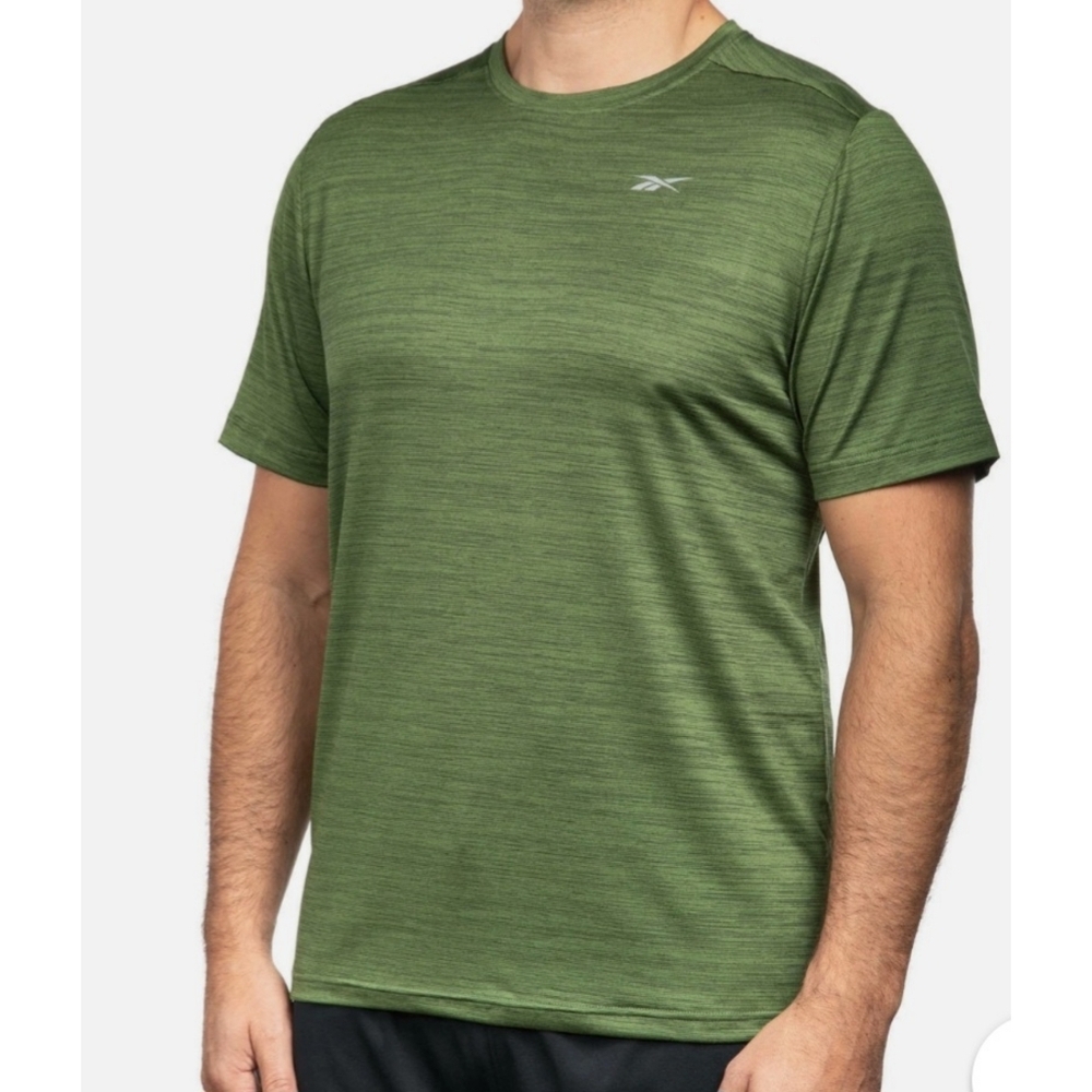 Reebok Men's Green Short Sleeve Textured Active Tee
